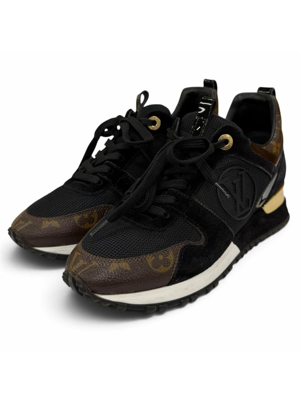 Louis Vuitton LV Run Away Line Suede Leather Monogram Sneakers